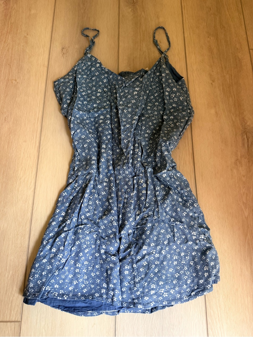 PacSun Blue Floral Spaghetti-Strap Dress